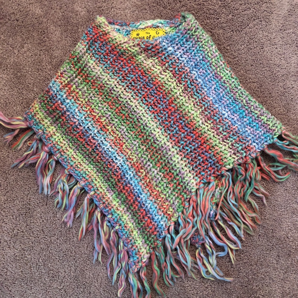 Little girl knit poncho